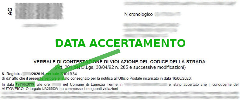 Immagine che descrive come recuperare la data